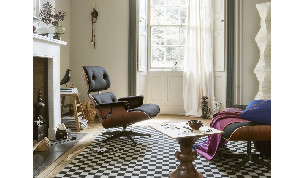 Lounge Chair &amp; Ottoman, cherry