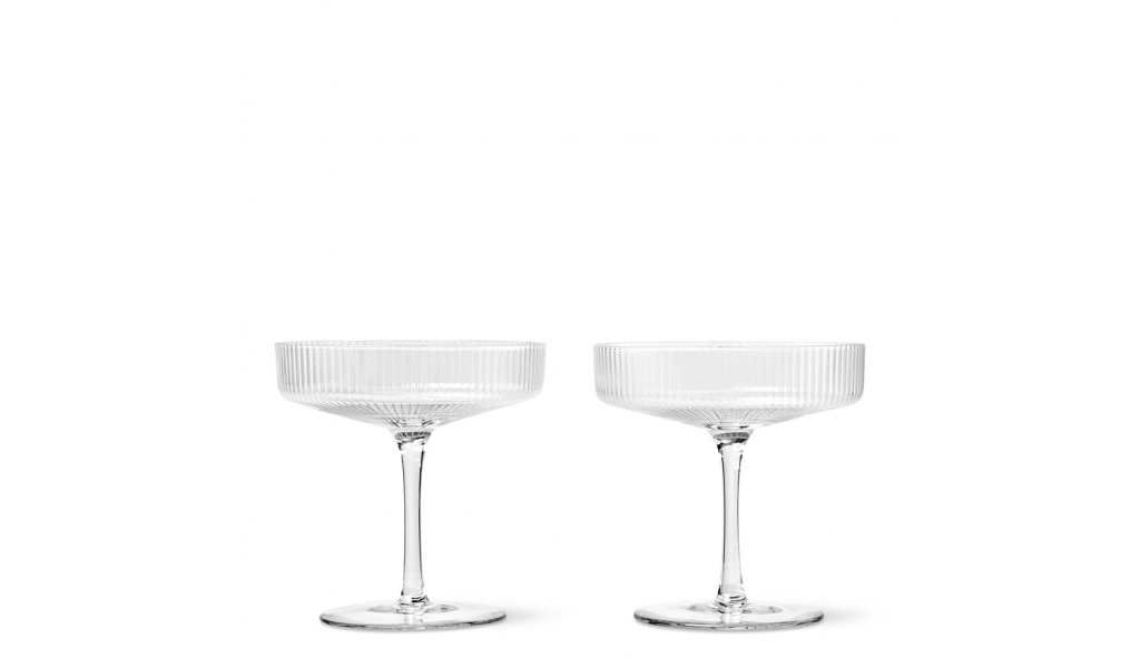 Ripple Champagne Saucers - set 2 ks