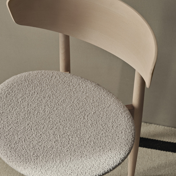 Herman Dining Chair, Soft Bouclé white beech/off-white